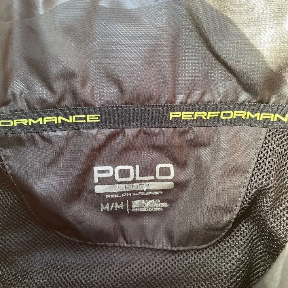 Polo Sport Hooded Jacket Mens Size Medium Black Camo Ralph Lauren Windbreaker - Picture 3 of 8